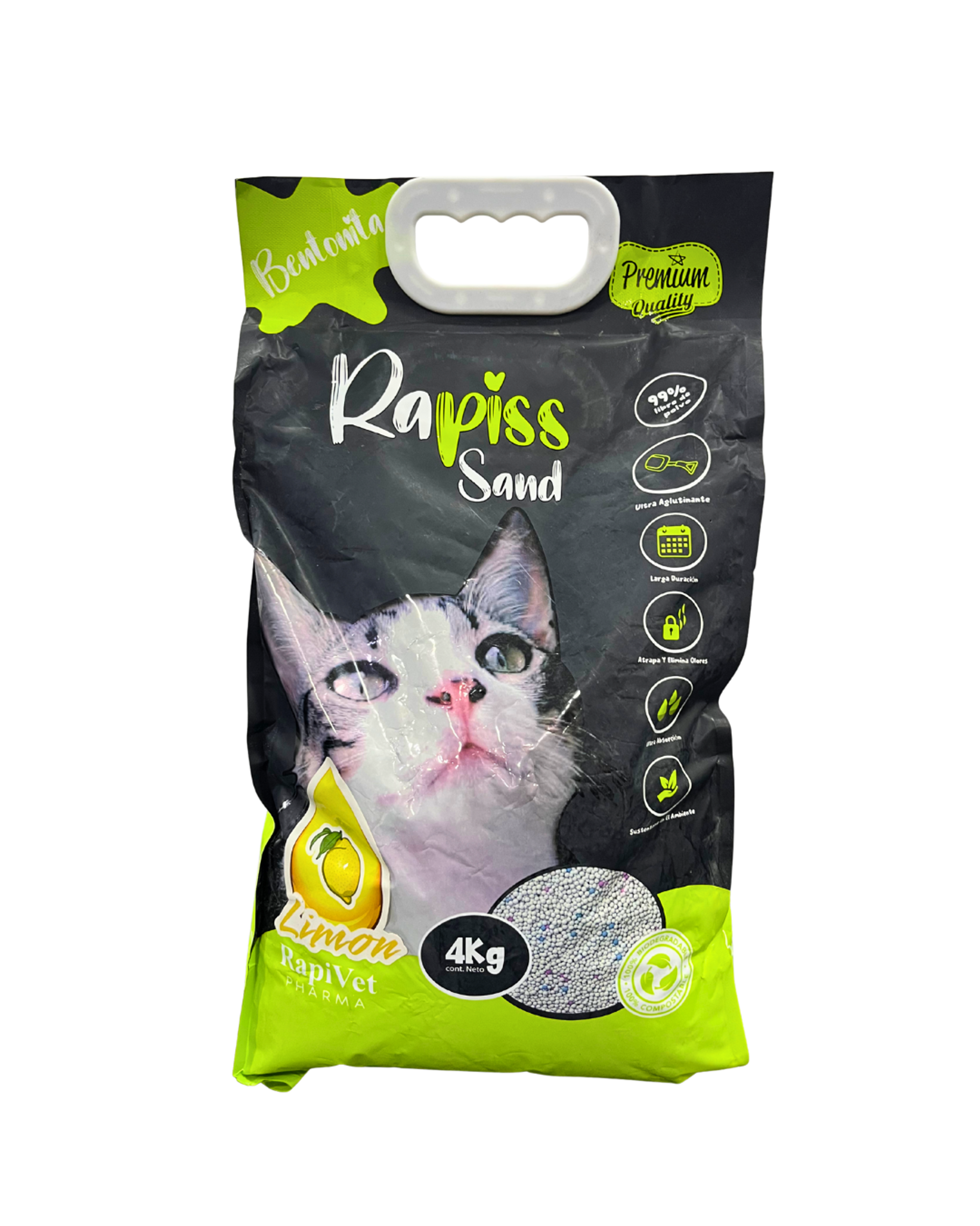 Arena Rapiss Sand P/ Gatos X 4kg Limon