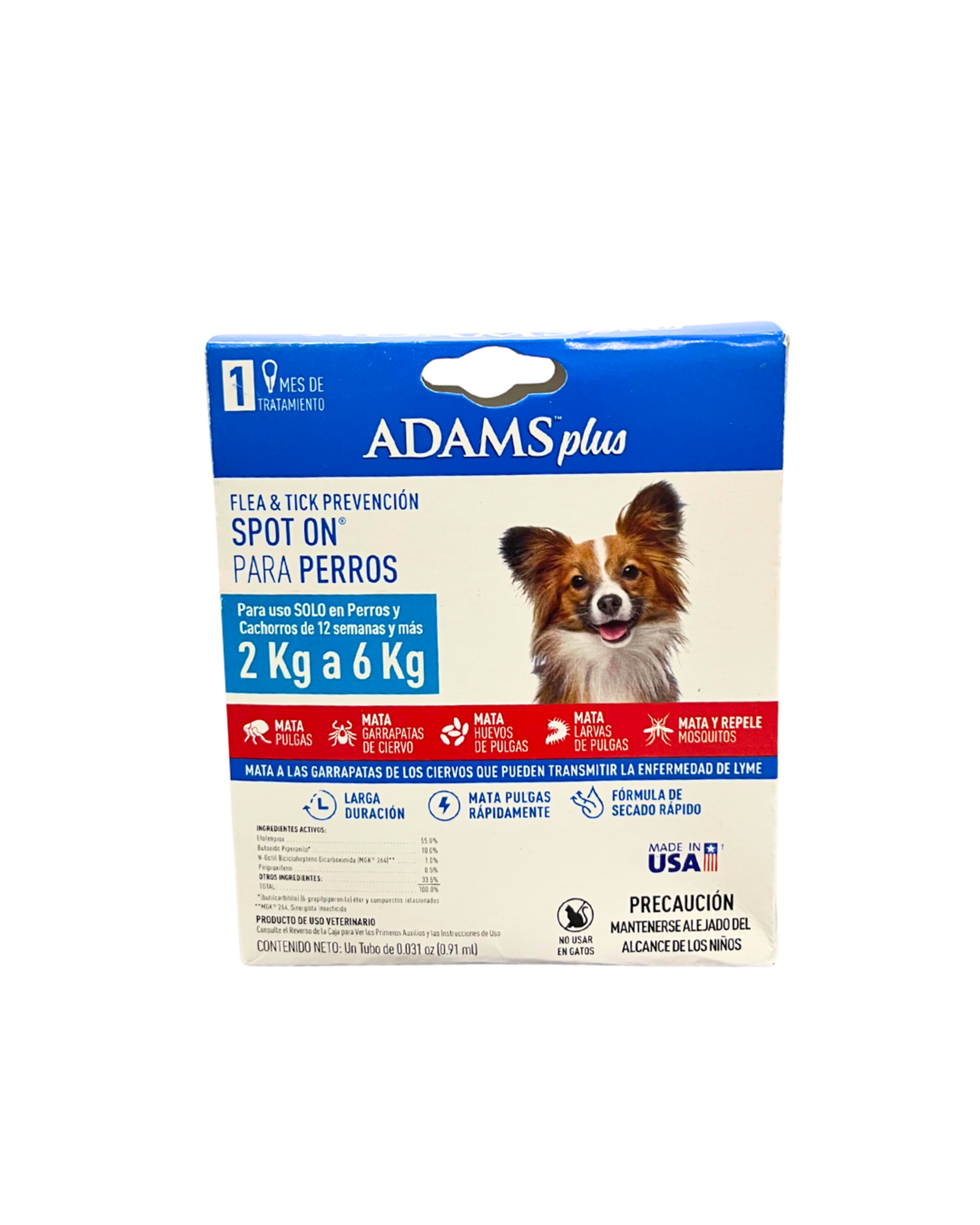 Pipeta Adams Plus Perros (T1) 2-6 Kg X 0,91 Ml